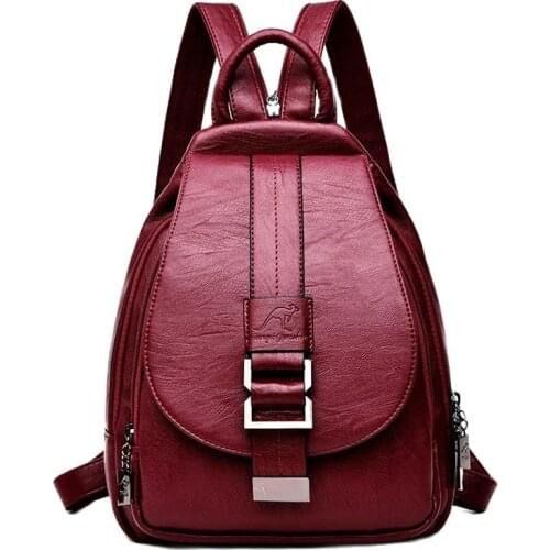 2021 Bolsa Women Leather Backpacks Fashion Shoulder Bag Female Backpack Ladies Travel Backpack Mochilas School Bags For Girls