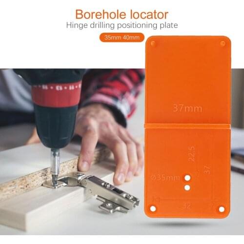35mm 40mm Hinge Drilling Positioning Board Woodworking Punch Hinge Drill Hole Opener Drill Bit Guide Drill Hole Practical Tools