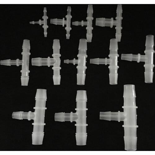 1pcs 3mm-14mm PP Plastic Reducing Tee Connector For Silicone tube Soft Hose Joint Adapter