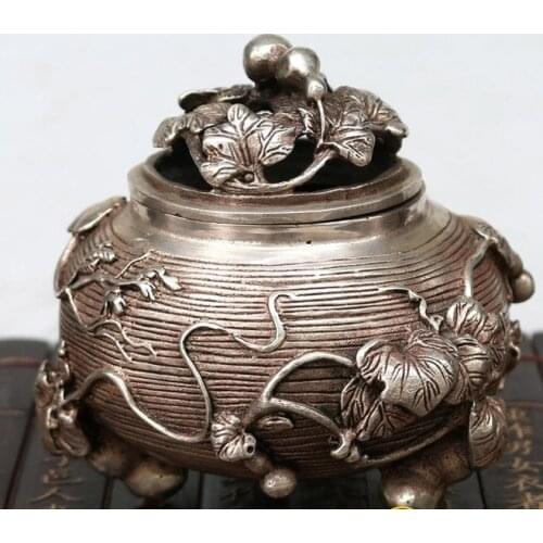 Antique Old QingDynasty sculpture censer,Gourd incense burner,hand crafts,best collection&adornment,free shipping