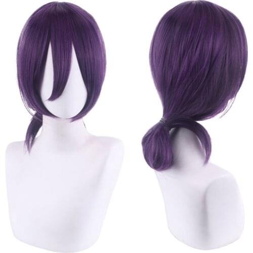 Chainsaw Man Reze Cosplay Purple Wig Halloween Accessories for Women Anime Decor