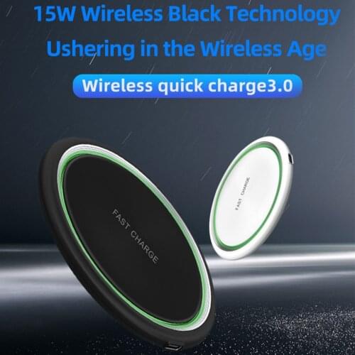 15W Fast Wireless Charger For Samsung Xiaomi with Type-C Data Cable Qi Wireless Charging Pad for iPhone 12 Pro XS Max 11