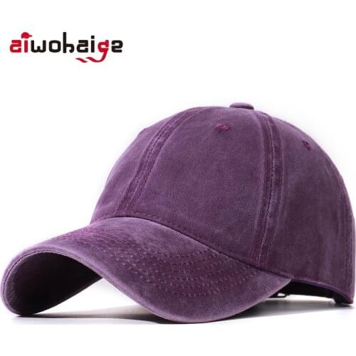 New Unisex Plain Color Washed Cotton Baseball Cap Vintage Men Women Casual Adjustable Outdoor Hat Trucker Snapback Hats Bone