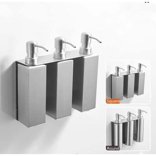 Brushed Nickel Lotion Bottle Stainless Steel Shower Gel Shampoo Metal Pump Liquid Soap Dispensers Bathroom Kitchen Accessories