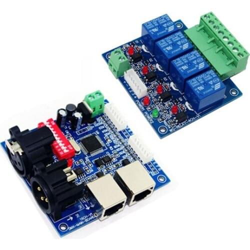 DC12V DMX-RELAY-4 channel RJ45 10A*4CH dmx512 relays decoder RGB led controller use for led strip lights led lamp