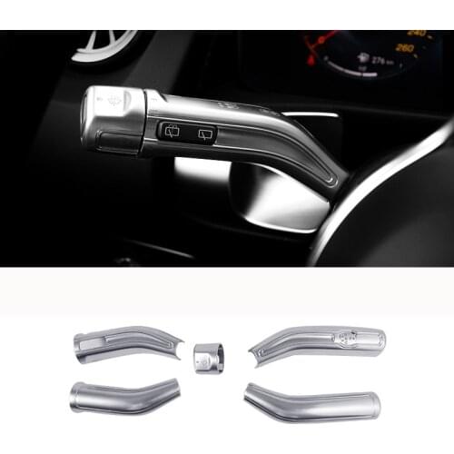 For Mercedes Benz CLA GLB GLA A B Class W177 W247 C118 X247 2020-2021 Gear Shift Lever Wiper Rod Cover Trim Chrome Carbon Style