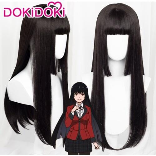DokiDoki Anime Cosplay Wig Kakegurui Jabami Yumeko Wig Women Long Straight Black Hair Kakegurui Cosplay Hair