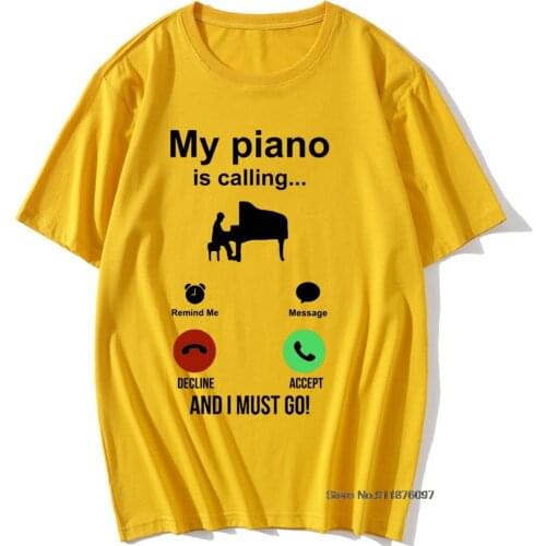 My Piano Is Calling T Shirt Gift Men Short Sleeve Vintage Graphic Harajuku Keyboard Player Pianist T-shirt Boyfriend