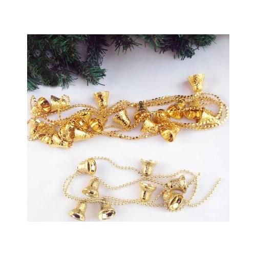 A string of decorative Christmas bells about 1.3 meter length PVC JingLing bells for christmas tree and showcase decoration