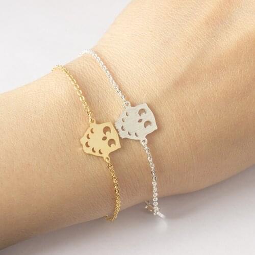 Stainless Steel Cute Owl Bracelets Delicate Simple Women Bangle Exquisite Jewelry Valentines Day Gift Dropshiping