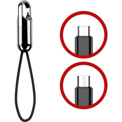 Keychain Design Type-C/Android Cable USB Charging Cord Hidden Line For Xiaomi MI Mix 2S Samsung Huawei Nubia Data Cable Lanyard