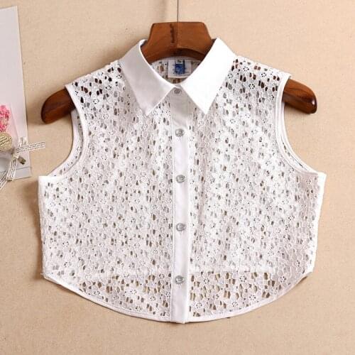Korean Style White Fake Collar for Women False Collars Ladies Blouse Turndown Detachable Collar Fake Half Shirt Crop Tops