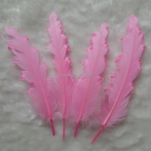 Curly Goose Satinettes feathers 12-20cm curly feathers dyed PINK colour hair accessory costume hat embellish decorate dreamcat