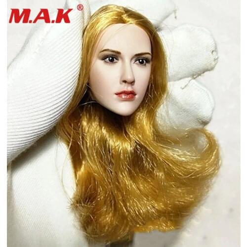 1/6 scale beauty pale skin Sparta gril woman head sculpt model long blonde hair female head caving for woman figure doll