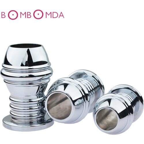 Metal Hollow Anal Expander Huge Butt Plug Vagina Anal Dilator Prostate Massage Dildo Sex Toys Super Large Butt Plug Enema Toys