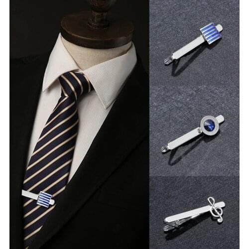 Fashion Business Tie Clip Mens Wedding Shirt Tie Pin Accessories Business Tie Pin Clasp Necktie All-Match Cufflinks