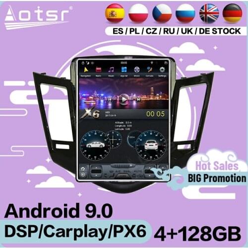 128G Tesla Screen Multimedia Stereo Android 9 Player For Chevrolet Cruze 2009 2010 2011 2012 2013 GPS Navi Audio Radio Head Unit