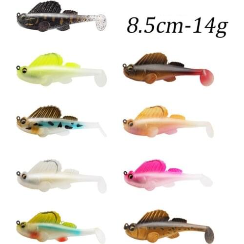 14g-8.5cm Soft Fishing Lures Silicone Fish Bait Artificial Worm Fish Lure Sinking Swimbait Fishing Tackle Single Hook
