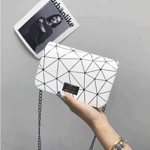 2021 Women Fashionable Shoulder Bags New Female Messenger Bag Handbag Chain Wild Crack Printing Wild Crossbody Bag