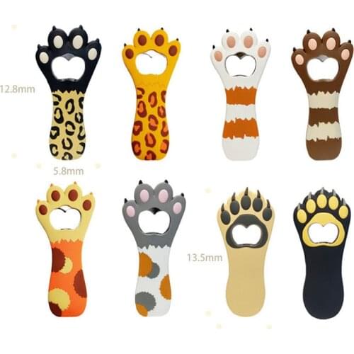 Cartoon Animal Paw Wine Bottle Opener Beer Bottle Opener Cat Magnet Refrigerator Sticker Dog Fridge Magnet Bottle Opener