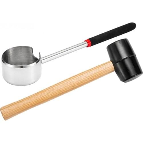 Coconut Opener Wooden Handle Fruit Rubber Meat Tool Easy Use Portable Manual Non Toxic Stainless Steel Punch Hole Kitchen