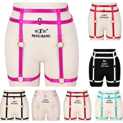 Elastic Cage Body Hollow Leg Garter Belt Gothic Women Sexy Garter Belt Suspender Strap Underwear Waistband Exotic Accessories