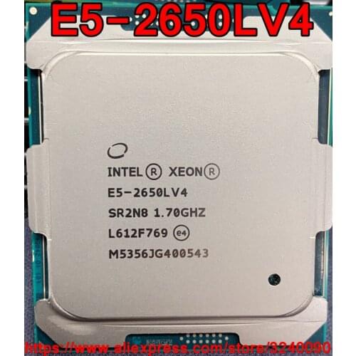 Intel Xeon CPU E5-2650LV4 SR2N8 1.70GHz 14-Cores 35M LGA2011-3 E5-2650LV4 processor E5 2650LV4 free shipping E5 2650L V4