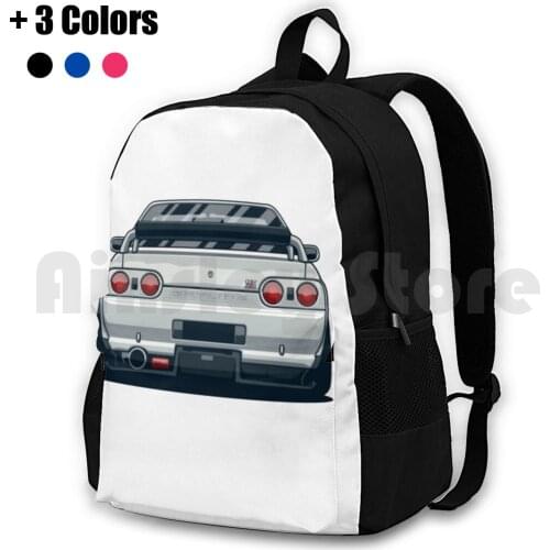 R32 Outdoor Hiking Backpack Waterproof Camping Travel Nissan Gtr Jdm Tuner Car Fast Cool R35 R34 R33 R32 Race Sportscar