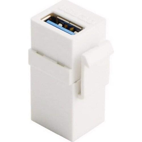 USB 3.0 Jack Keystone Insert Snap-in Socket Connector Adapter Port Female Coupler For Wall Board White Panel Socket