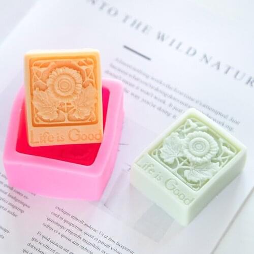 1Pcs Sunflower Handmade Soap Mold Cake Decorating Tools DIY Fondant Cookies Silicone Mold for Soap Making