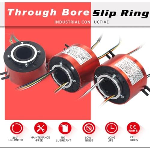 Through Bore Slip Ring connector hole size 50mm 6- Conductors 380VAC 600Rpm