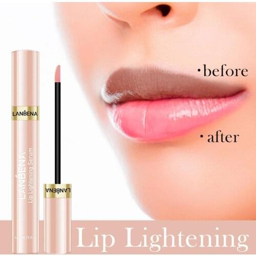 LANBENA Lip Lightening Serum Lip Plumper Liquid Lip Gloss Reduce Pigmentation Moisturizing Lips Long Lasting Smooth Beauty