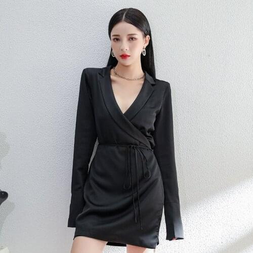 Spring autumn personality solid formal dress temperamental new arrival high quality elegant vintage work style mini a-line dress