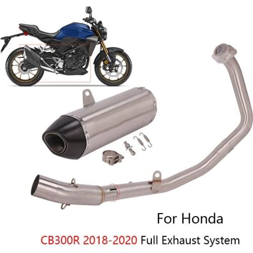 For Honda CB300R 2018-2020 Exhaust System Motorcycle Header Mid Link Tube Slip On 51mm Muffler No DB Killer Escape Carbon Fiber
