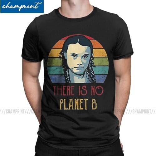 Men T-Shirts Greta Thunberg Funny 100% Cotton Tee Shirt Climate Change Protect the Earth T Shirts Crew Neck Clothing Adult