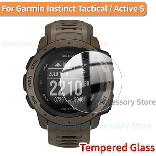 Tempered Glass For Garmin Instinct Tactical / Active S 9H Screen Protector Film For Garmin Active S Protective Ultra-thin Glass