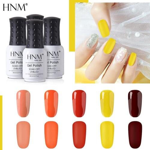 HNM Yellow Green Matte Effect Gel Nail Polish Need Matt Top Coat Base Semi Permanent UV LED Lamp Hybrid Varnishes Lacquer Gellak