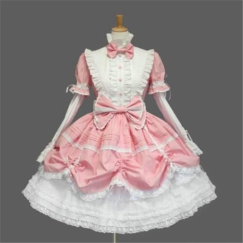 Gothic Vintage Lolita Dress Women Japanese Style Palace Princess Dresses Lantern Sleeve Cute Party Kawaii Clothing Sweet Costume