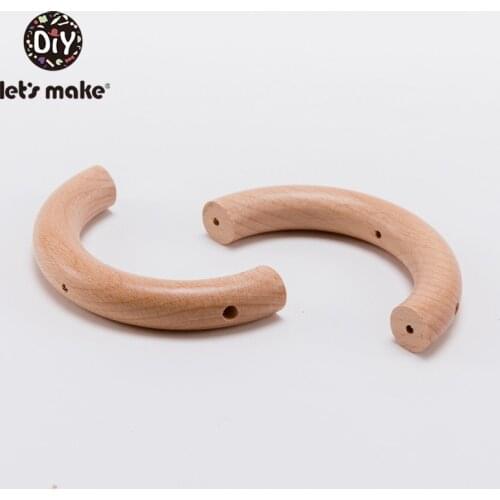 LetS Make 20pcs Semi Ring Beech Wooden Unicorn Teething Baby Wooden Teether New Born Three Holes Play Gym Diy Teether Baby toys