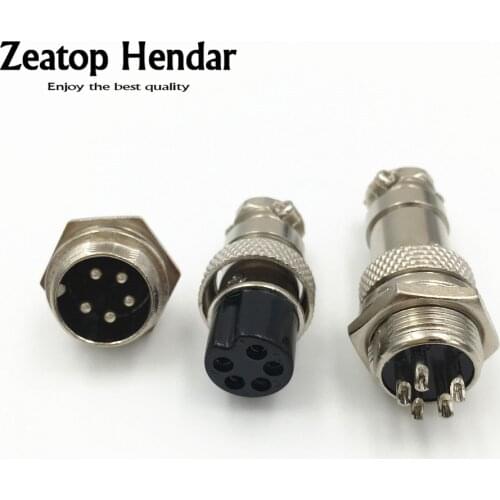 50 Set GX16 5 Pin 16mm Male & Female Adapter Chassis Mount Socket Plug Aviation Plug Interface Connector