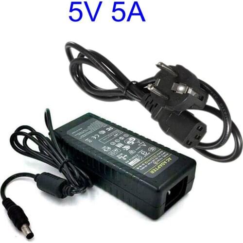 5V 5A 25W AC DC Adaptor With IC Chip Power Supply Adpater 5V5A Charger Transformer With AC Cable For LED Strip Light CCTV
