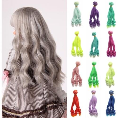 Aidolla Gradient Screw Curly BJD Doll Wig 15*100CM Doll Accessories Tress For Dolls DIY Hairs For 1/3 1/4 1/6 BJD