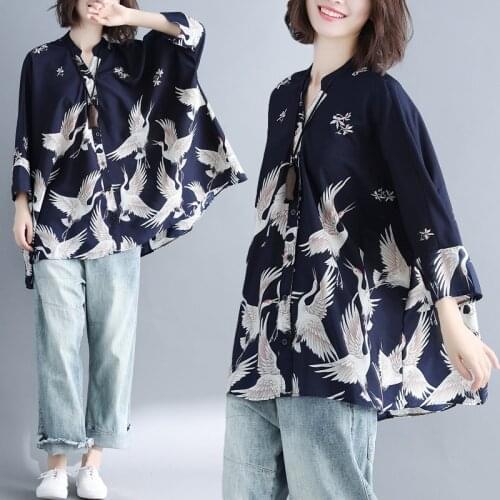 Blouses for woman 2018 Japanese style kimono shirt ladied female womens tops and blouses trends style clothing TA1004
