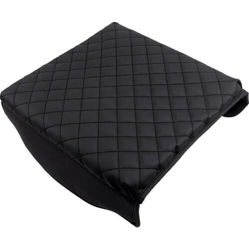 Front Center Console Box Lid Armrest Cover Pad Mat Cap Black Microfiber Leather fit for Ford F150 2015 2016 2017 2018 2019 2020