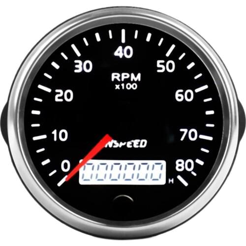 CNSPEED Universal GPS Speedometer 12V/24V Odometer 85mm 0-8000RPM for Car Motorcycle LCD Tachometer