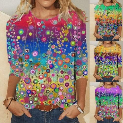 Flower Print Tshirt Women Short Sleeve V-neck Ladies Tops Femme T-shirts Camisetas Mujer Vintage T Shirt Women Koszulki Harajuku