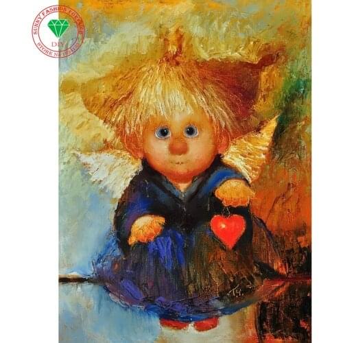 DIY 5D Diamond Mosaic Handmade Diamond Painting Cross Stitch Kits Diamond Embroidery Religion Angel Diamond Pattern Rhinestone