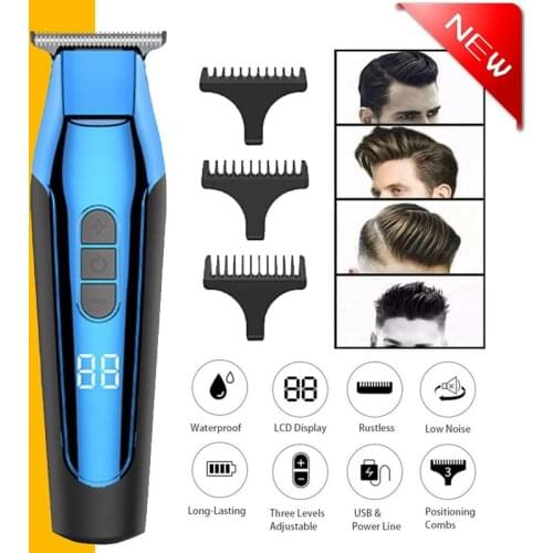 Electric Hair Clipper Trimmer Mens Beard Shaver Waterproof Cutter LED Display Hairdressing Supplies Styling Tools For Men