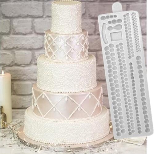 Pearl Borders Mould Fondant Cake Decorating Tools Silicone Molds Sugarcrafts Chocolate Baking Tools for Cakes Gumpaste Form