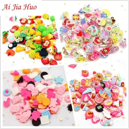 Fruit Cartoon Flower Mix Style Flat Back Resin Accessories DIY Handmade Kids Crafts Jewelry Ornaments Clothing Supplies 20pcs
